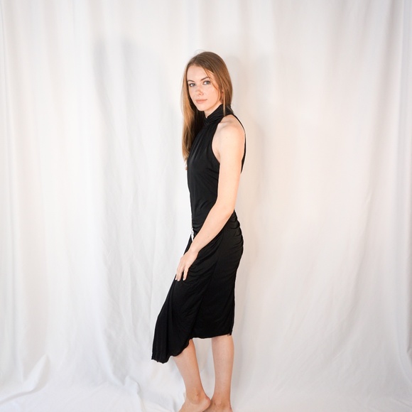 710. VINTAGE CASADEI 80s 90s Black Cocktail Bead Dress - Picture 4 of 8